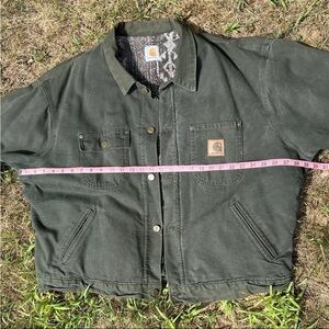 Vintage Carhartt JP1066 Green XL/XXL Aztec Pile Lined Chore/Detroit Jacket